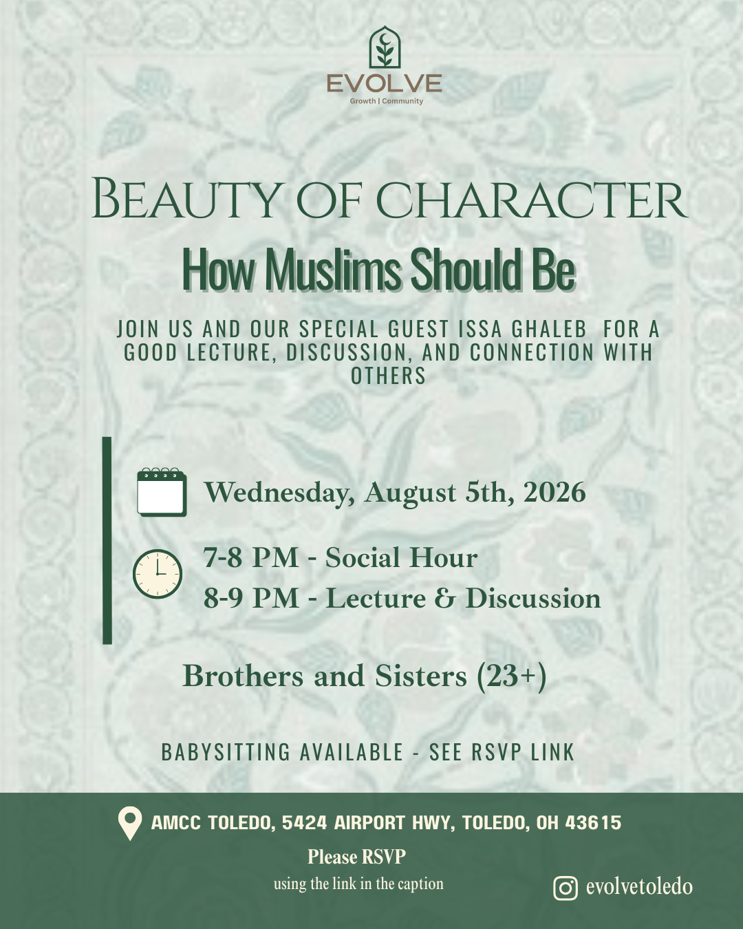 Beauty of Character: How Muslims Should Be - August 5, 2026 with Issa Ghaleb
